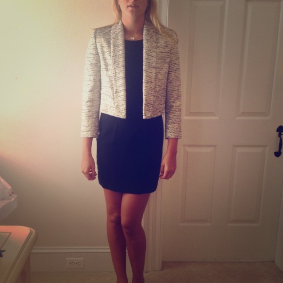 Alice + Olivia Grey Amelia Drape Jacket