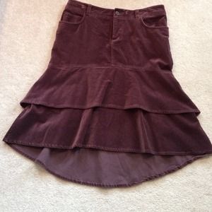 H&M plum velvet tulip skirt
