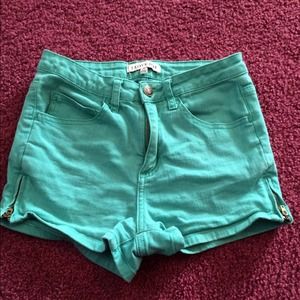 Turquoise high waisted shorts