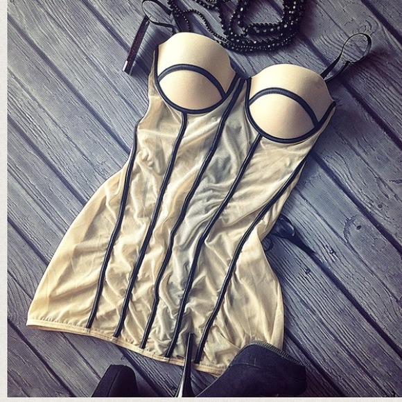 nude & black chemise  & white chemise