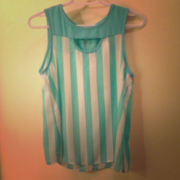 NWT Mint and White Striped top