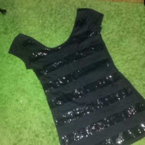 Sparkly sequin scoopneck top