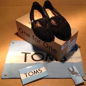 Classic Black Crochet Toms
