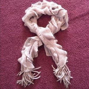 Pale pink ruffle scarf