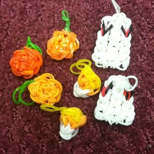 7 fall themed rainbow loom charms