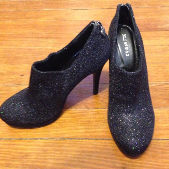 Black high heels.