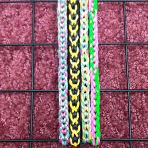 4 converted fishtail rainbow loom bracelets