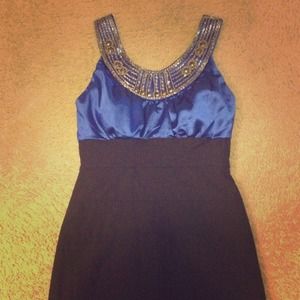 Royal Blue & Black Party Dress