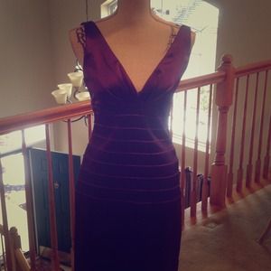 Purple v neck dress