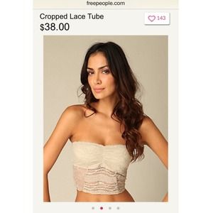 Free People Cropped Lace Tube in Champagne