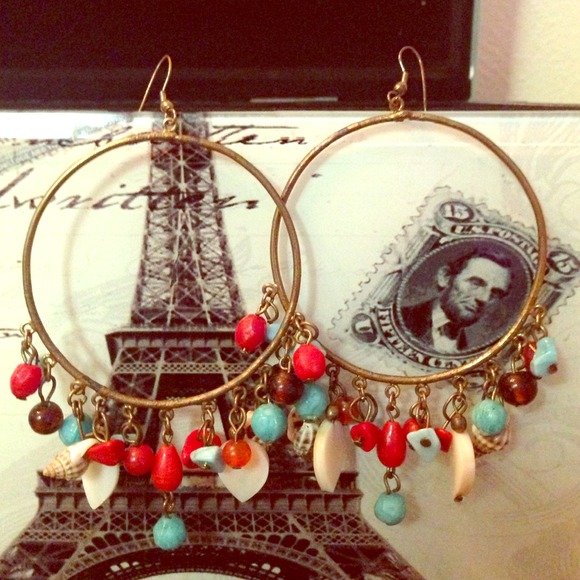 Hoop earrings with a splash of color!