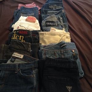 8 pairs of jeans 2 pairs of low rise jeans capris