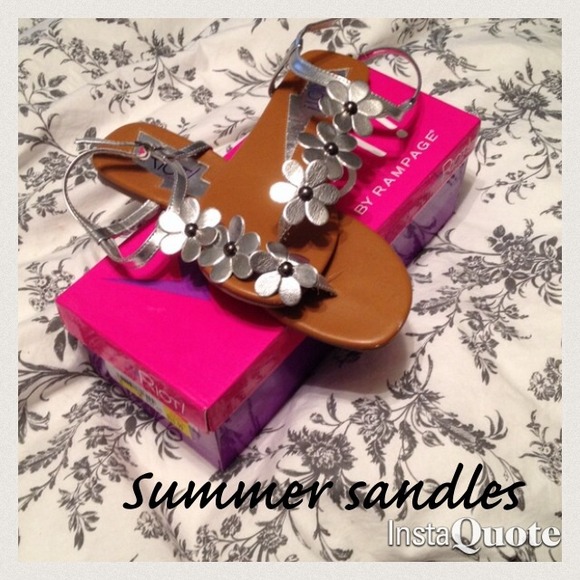 Silver flip flops