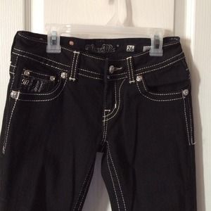 Boot cut, black denim, size 26