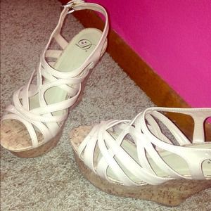 nude wedges