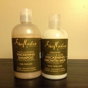 Shea Moisture Thickening shampoo and growth Milk