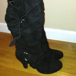 Black suede boots