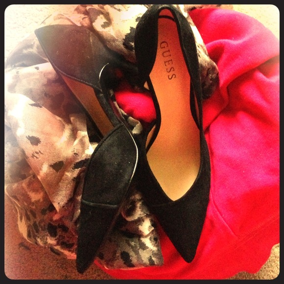 Black suede Guess shoes