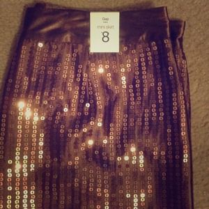 GAP brown sequined mini skirt size 8