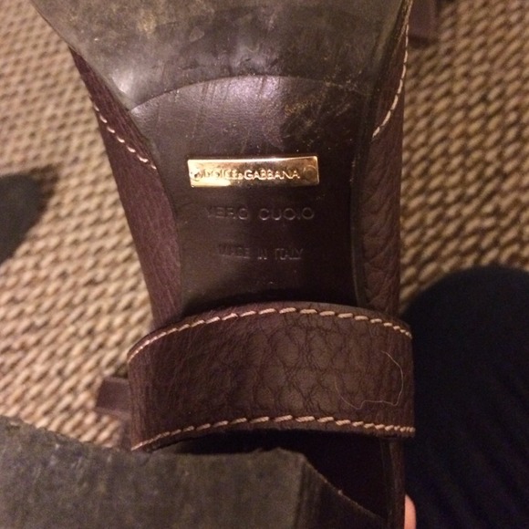 Dolce and gabbana tall brown leather boots - Picture 3 of 4