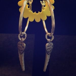 Made with love heart wing loop earrings