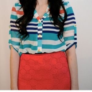 Chiffon striped top