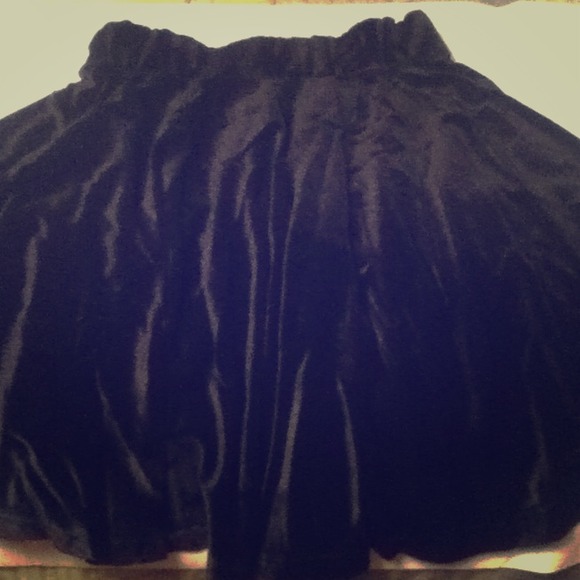 Black velvet skater skirt