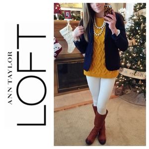 LOFT Textural Stitch Cable Sweater