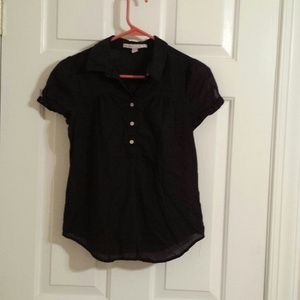 Simple black linen dress shirt