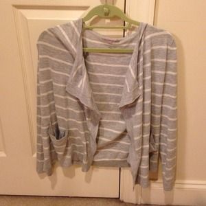 Gap Gray and White striped cardigan
