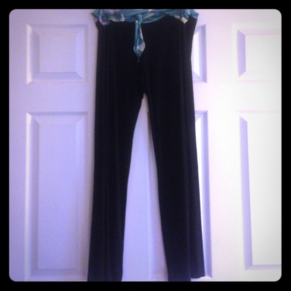 Doie black bamboo jersey pants/price reduced!