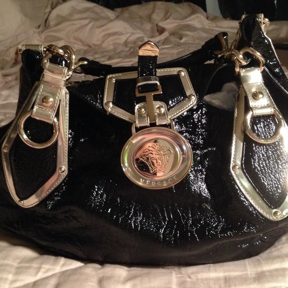 VERSACE black and gold bag