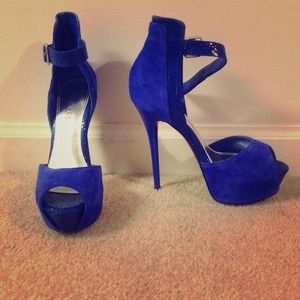 Royal blue Baker Shoes platform heels