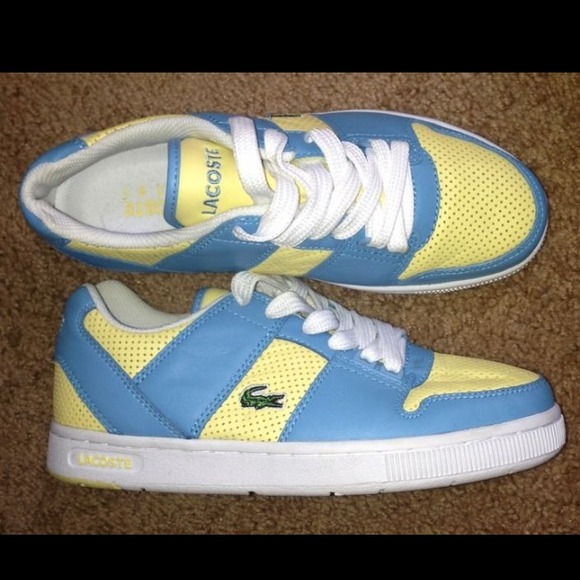 Authentic Lacoste Yellow and Blue Sneakers, size 6
