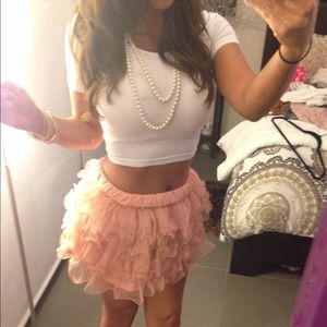 SOLD****Light pink tutu style mini skirt