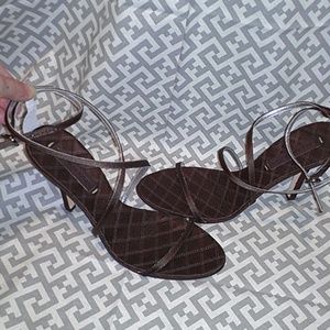 BCBG Maelle, NIB, Strappy Choc Brown Satin
