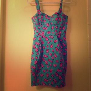 Turquoise Floral Dress