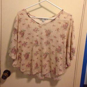 Forever 21 poncho top with flowers