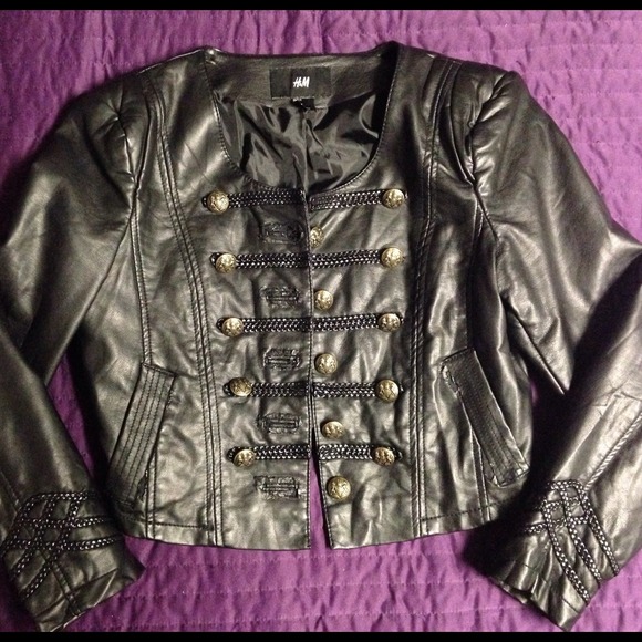H&M Jackets & Blazers - Military Style Leather Jacket