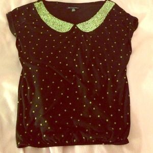 Navy w/ gold AE collar shirt