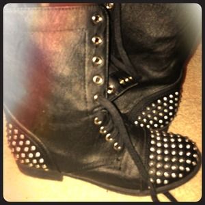 Studded black combat boots!