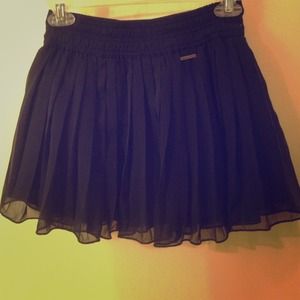 Navy Abercrombie Pleated Skirt