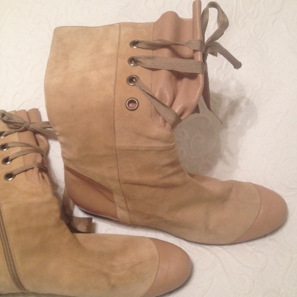 Made in Italy Peter Kent lace up camel boots