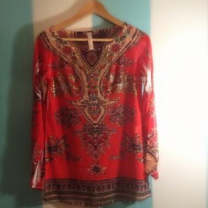 NWOT Colorful Chiffon Top