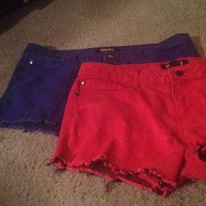 Red & Blue cutoff Shorts Bundle