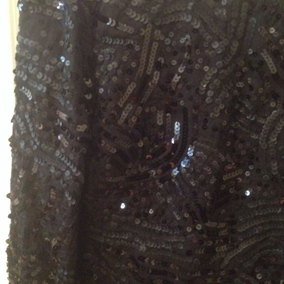 Black Sequin BCBG Mini Dress back Is open - Picture 2 of 4