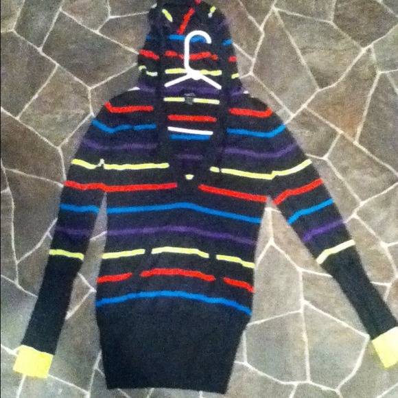 Colorful sweater with a hoodie