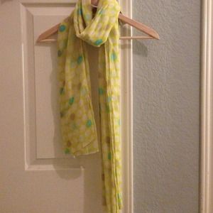 Bright neon yellow/green polka dot scarf