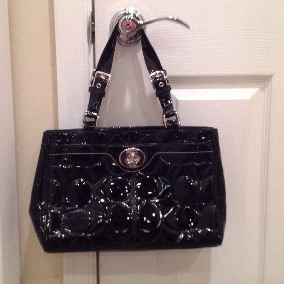 Authentic Coach Black Patent Leather Purse