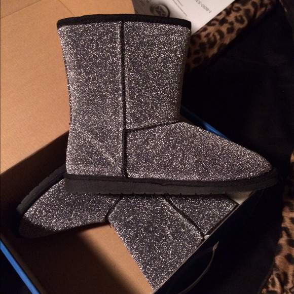 Sparkly silver boots